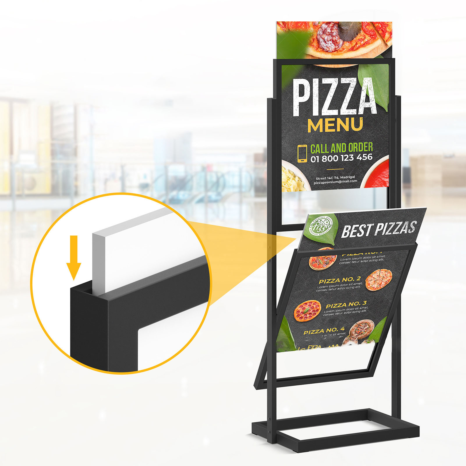 2 Tier Double-side Poster Stand
